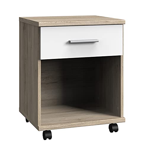 Lomadox Kinderzimmer Jugendzimmer in Eiche Nb. weiß, B/H/T: ca. 46/58/40 cm