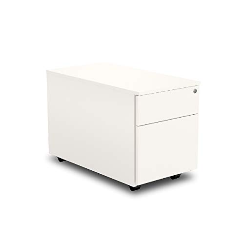 Crelobo ATOS RC6 4559 Rollcontainer mit Hängeregistratur, Holz, weiß, 80 x 45 x 55 cm