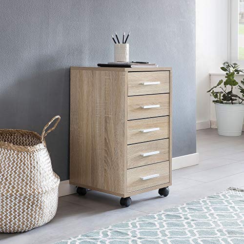 KADIMA DESIGN Rollen Standcontainer 33x63x38cm Sonoma Schreibtischcontainer