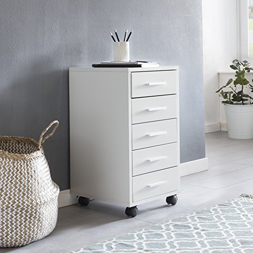 KADIMA DESIGN Rollen Standcontainer 33x63x38cm Weiß Schreibtischcontainer