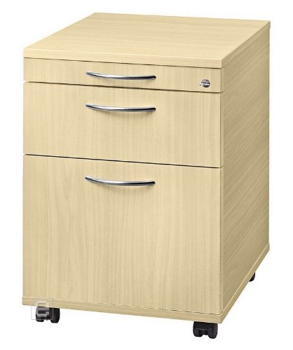 Rollcontainer Solid mit 3 Schubladen Farbe (Korpus / Front): Ahorn, Grifftyp: Bogengriff Metall