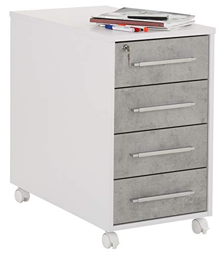 MAJA Möbel System Anstell-Rollcontainer, Holzwerkstoff melaminharzbeschichtet, Sonoma-Eiche, 43 x 75 x 80 cm